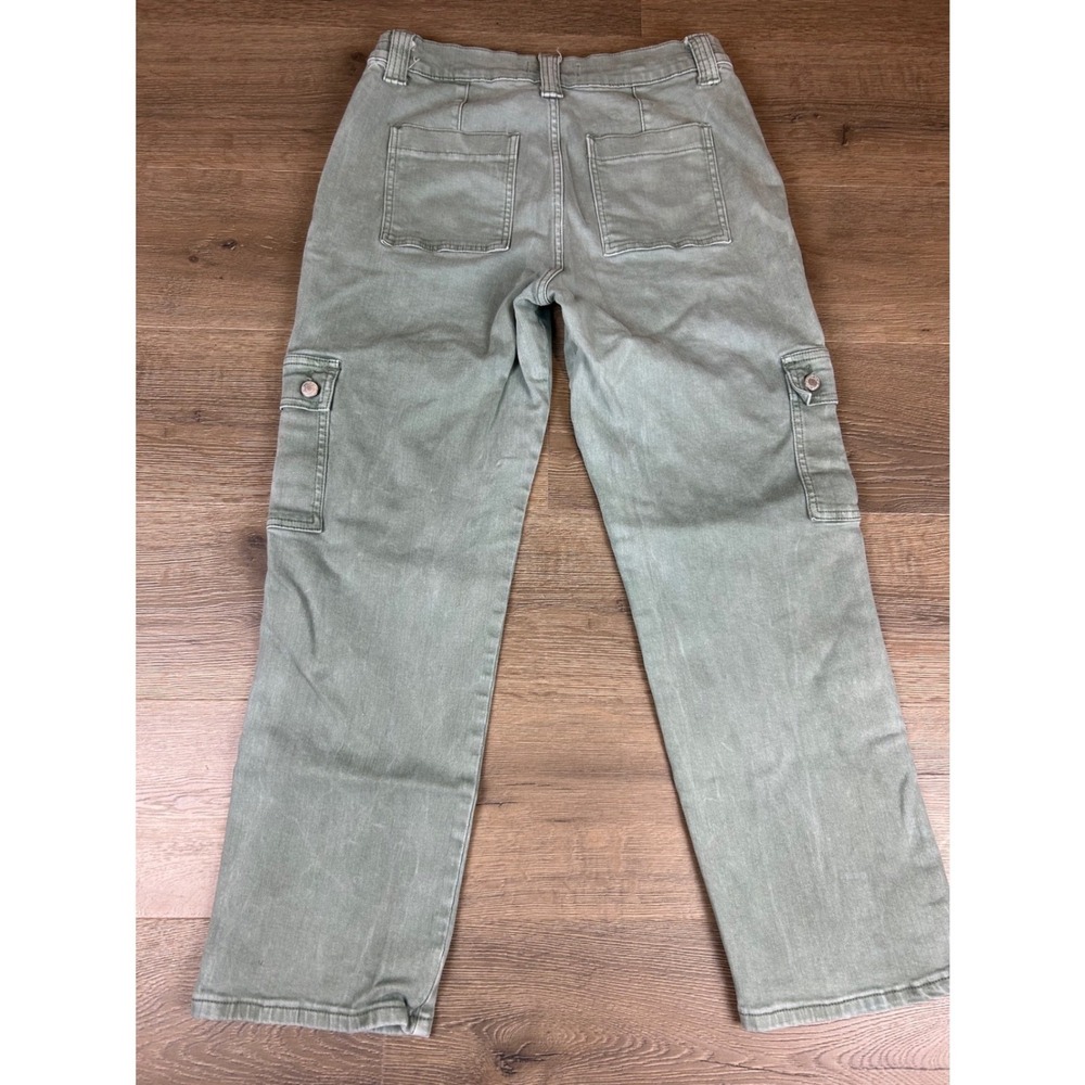 Vervet Los Angeles Sage Green Cargo Pants Straight Leg Stretch V3376AGS Size 31 - Picture 11 of 13